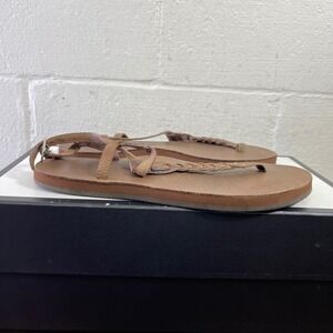 Rainbow Brown Braided Ankle Strap Leather Sandals Women's‎ Size XL 8.5-9.5 US